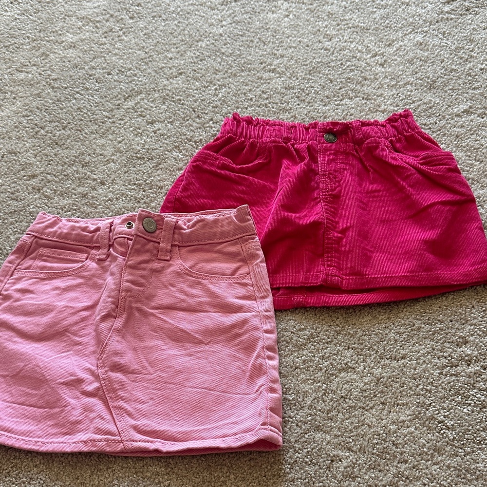 Kids Pink and Red Skirt Set
